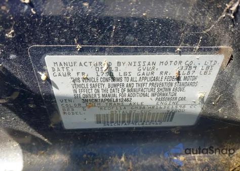 2014 Nissan Versa 1.6 Sv from USA, damaged, VIN 3N1CN7AP9EL812462